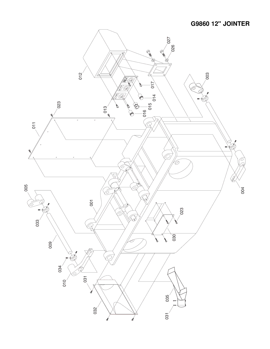 Grizzly G9859 instruction manual G9860 12 Jointer 