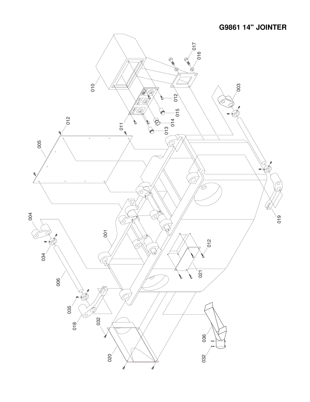 Grizzly G9859 instruction manual G9861 14 Jointer 