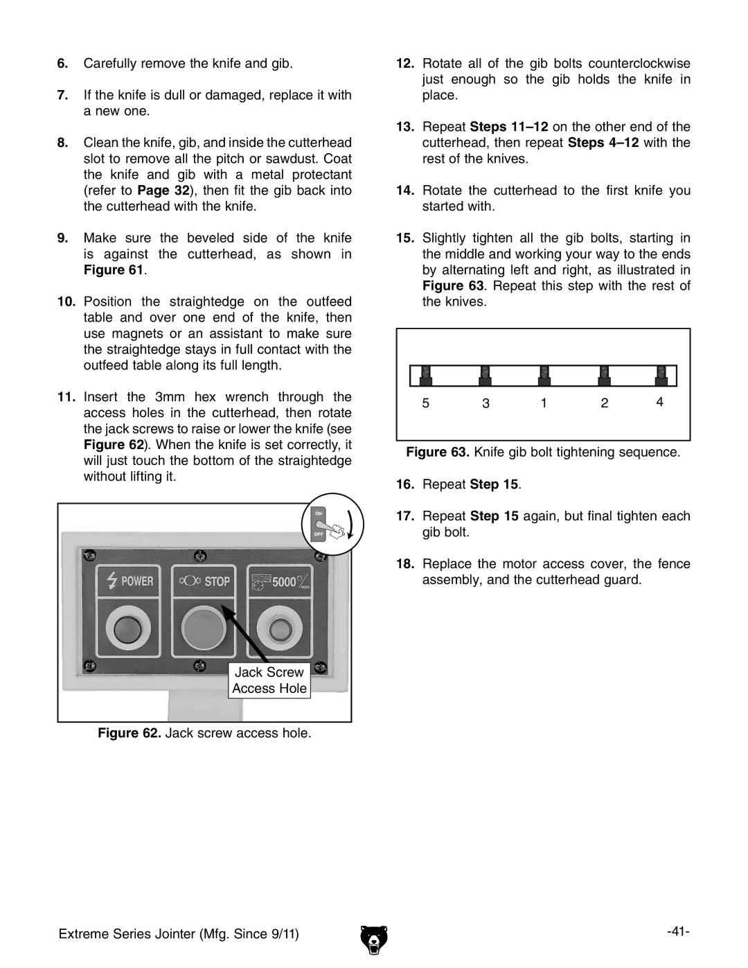 Grizzly G9860 owner manual 