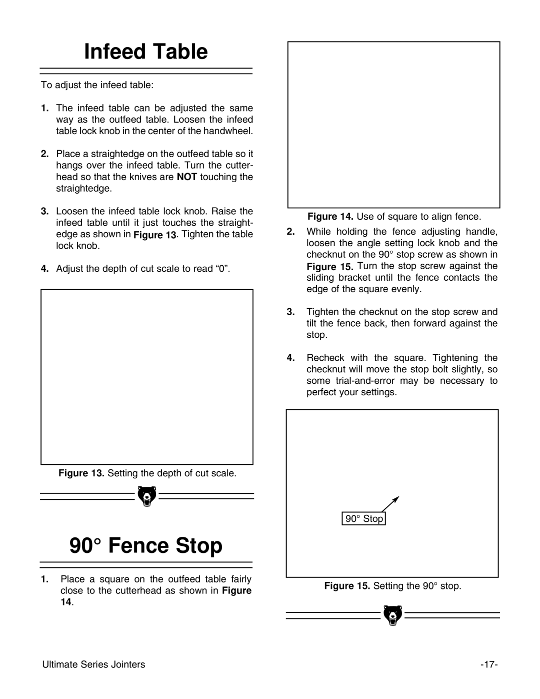 Grizzly G9860ZX, G9861 instruction manual Infeed Table, Fence Stop 