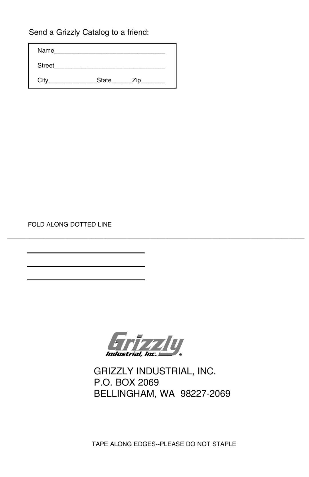 Grizzly G9909 instruction manual Grizzly INDUSTRIAL, INC 