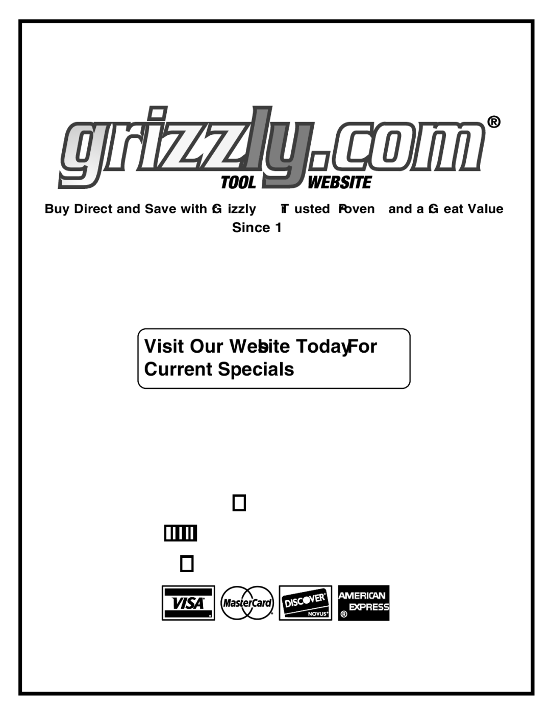 Grizzly G9956 instruction manual Order Hours a DAY 