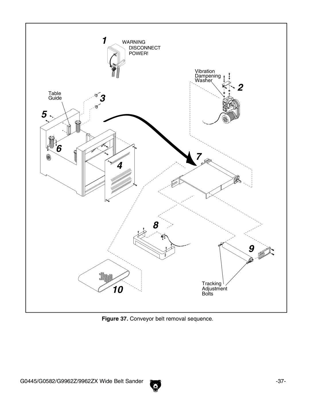 Grizzly G0445, G9962Z, G0582, 9962ZX instruction manual 