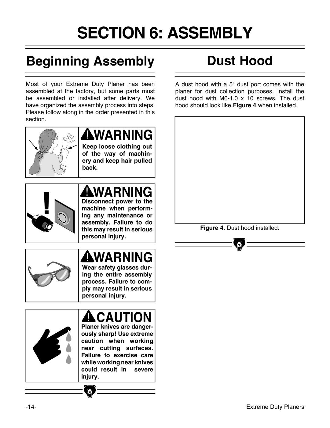 Grizzly G9967Z, G9741, G9740Z, G9961 instruction manual Beginning Assembly Dust Hood 