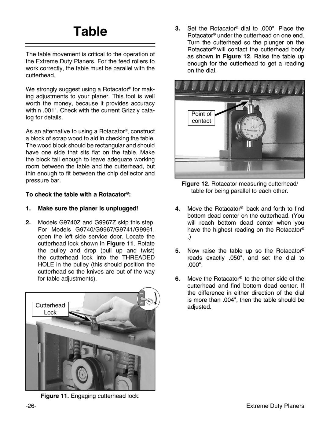 Grizzly G9740Z, G9967Z, G9741, G9961 instruction manual 