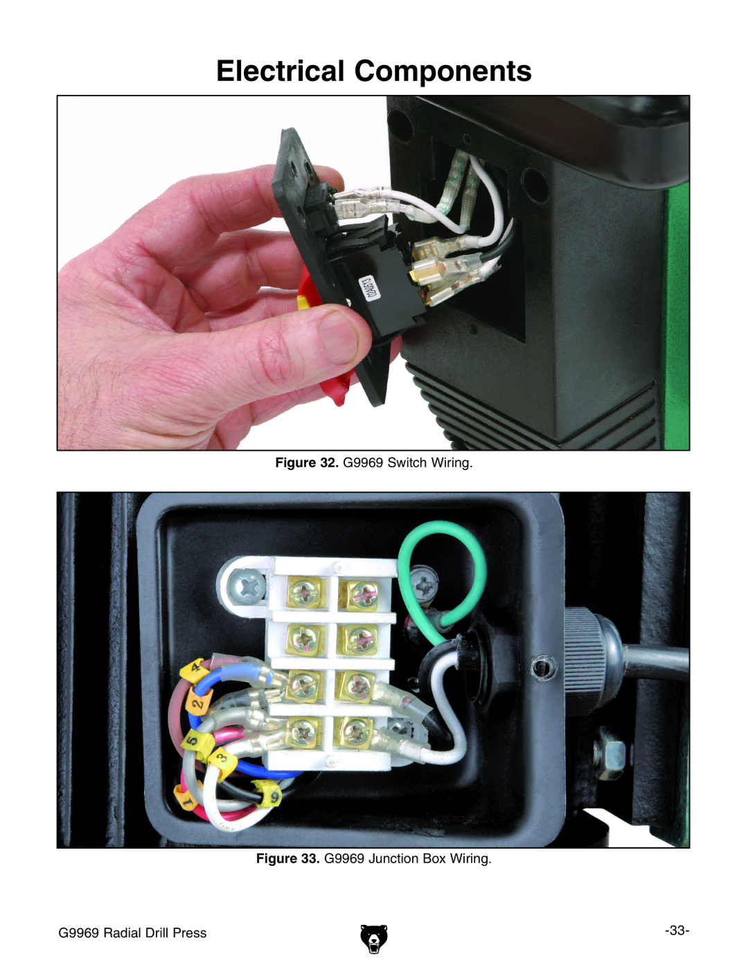 Grizzly owner manual Electrical Components, G9969 Switch Wiring 