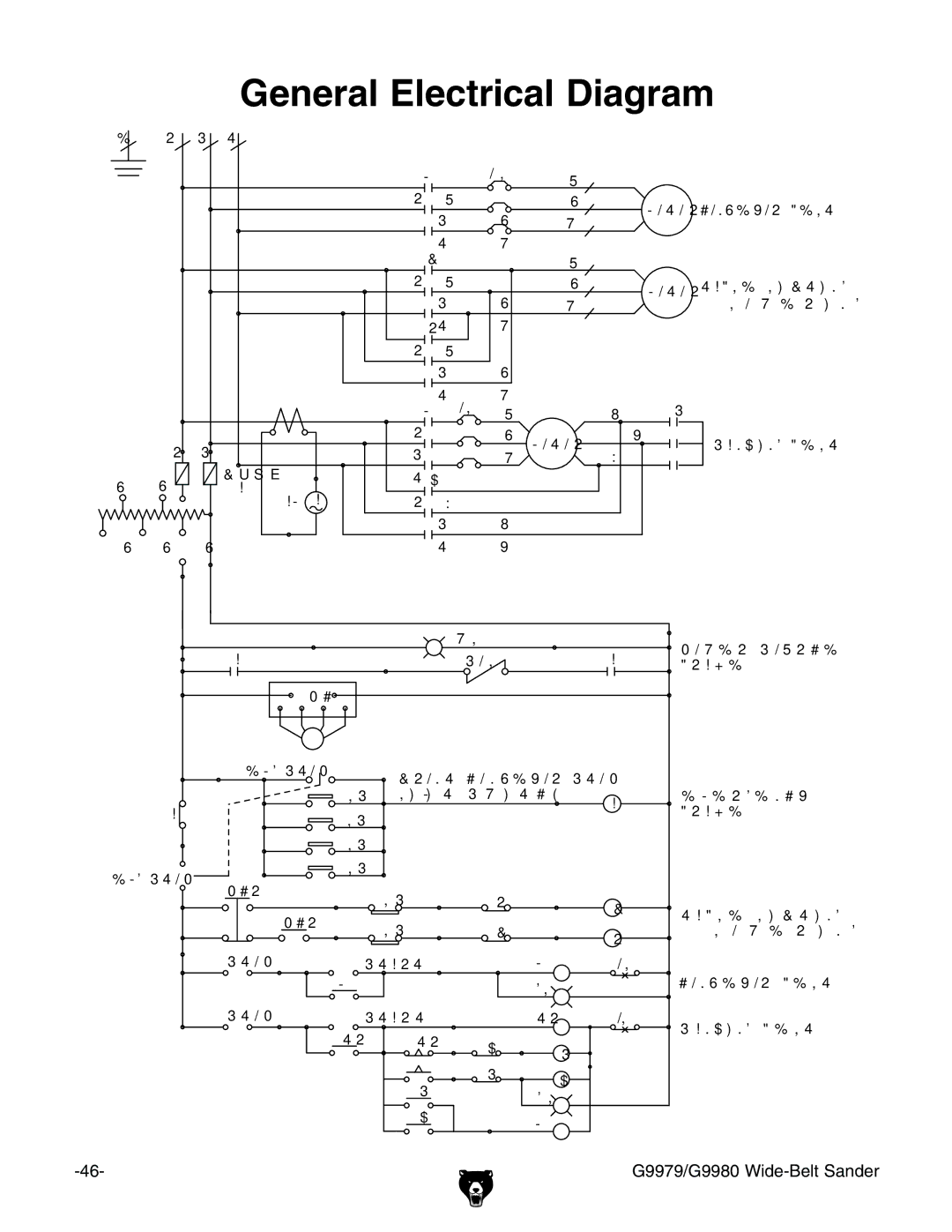 Grizzly GBC-H20L manual Eneralr%Lectrical $Iagram 