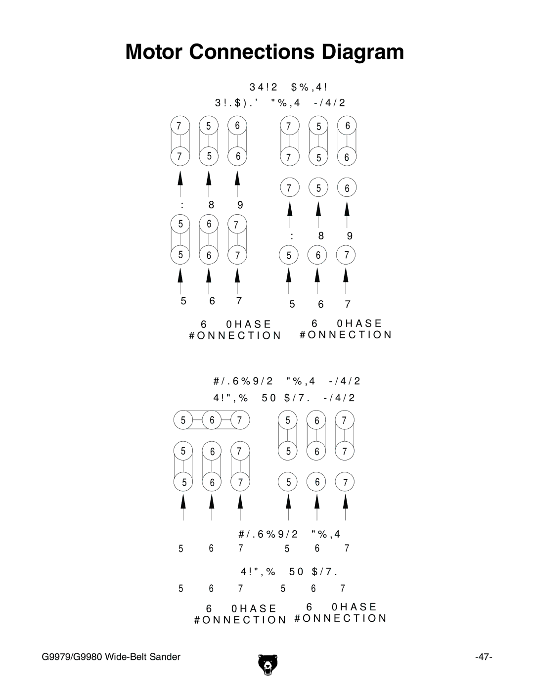 Grizzly GBC-H20L manual Otorr#Onnectionss$Iagrama 