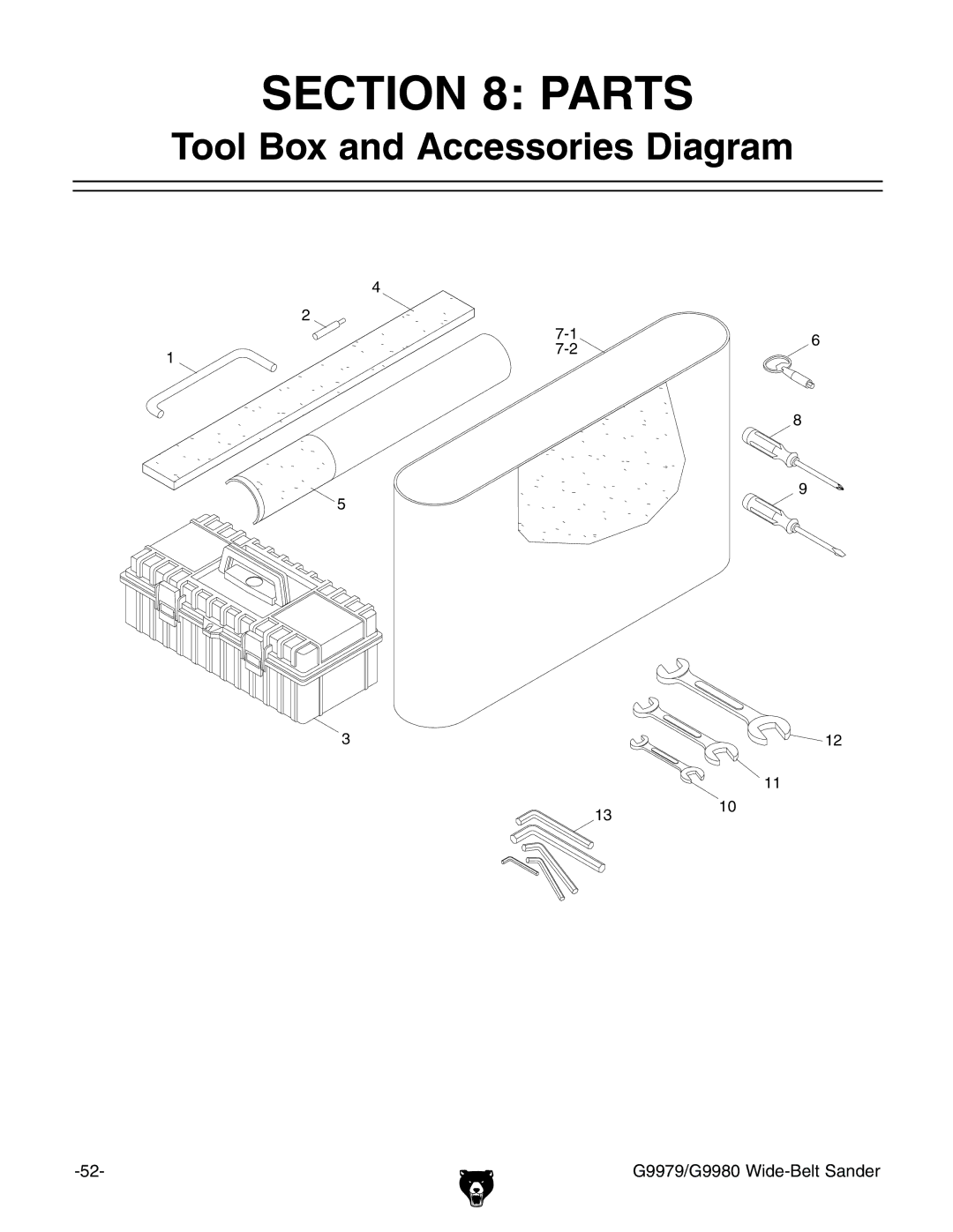 Grizzly GBC-H20L manual #4/. 0!243, 4OOL OX and !CCESSORIES $IAGRAM 