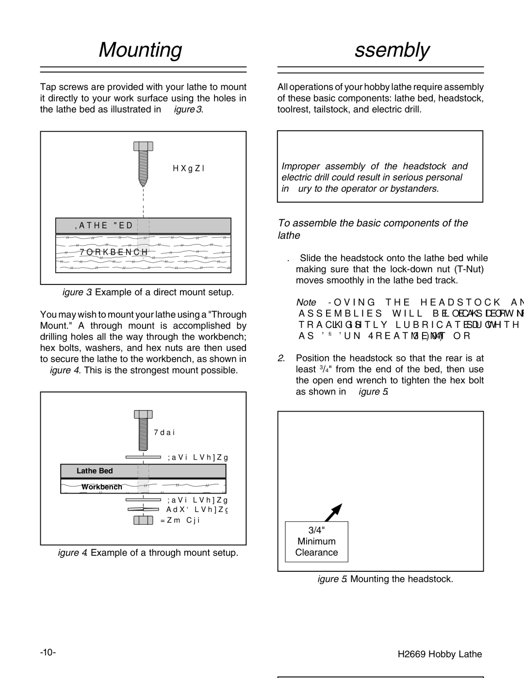 Grizzly H2669 owner manual MountingAssembly, To assemble the basic components of the lathe 