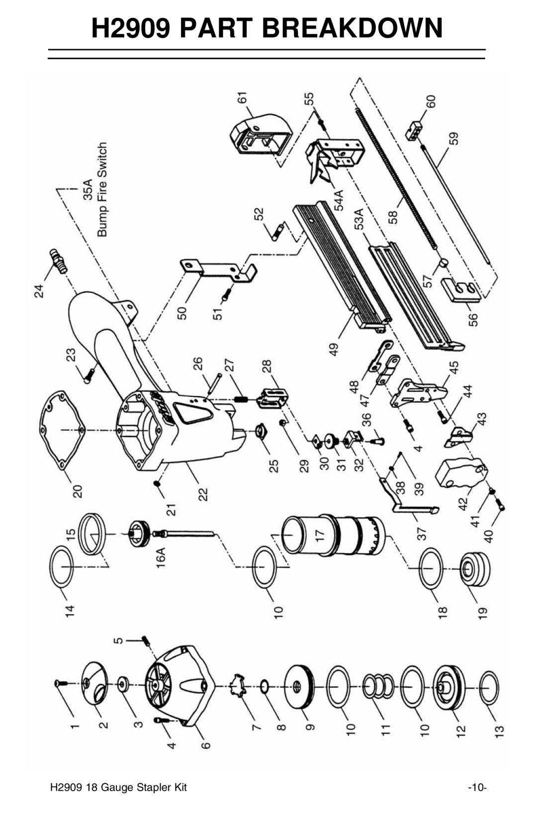 Grizzly instruction manual H2909 Part Breakdown 