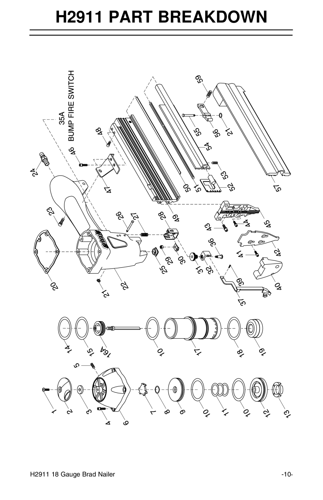 Grizzly instruction manual H2911 Part Breakdown 