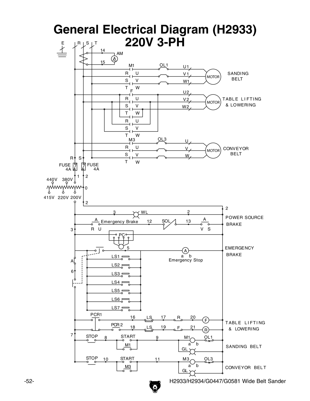 Grizzly H2933, G0581 manual Enerale%Lectrical $Iagramg, 6 0 