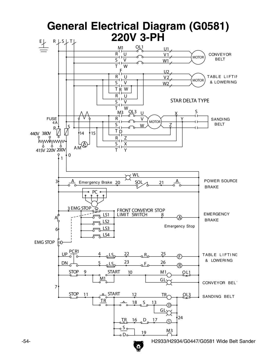 Grizzly H2933, H2934, G0581, G0447 manual Enerale%Lectrical $Iagramg, 34!2 $%,4!!490% 