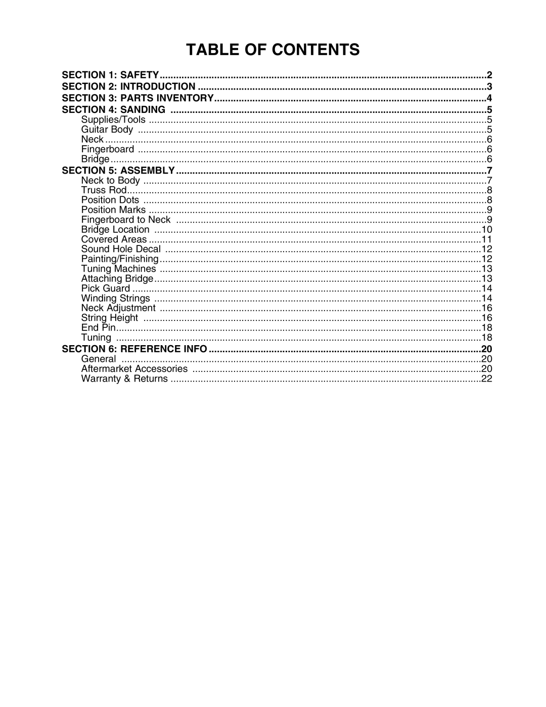 Grizzly H3098 instruction manual Table of Contents 