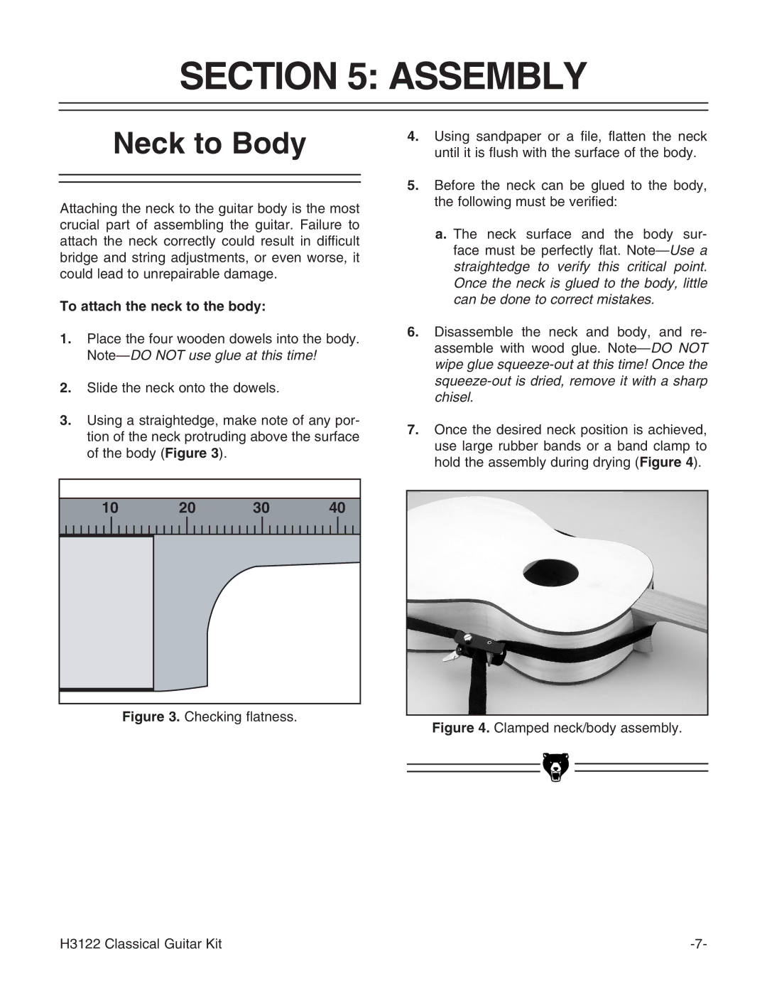 Grizzly H3122 instruction manual Assembly, Neck to Body, To attach the neck to the body 