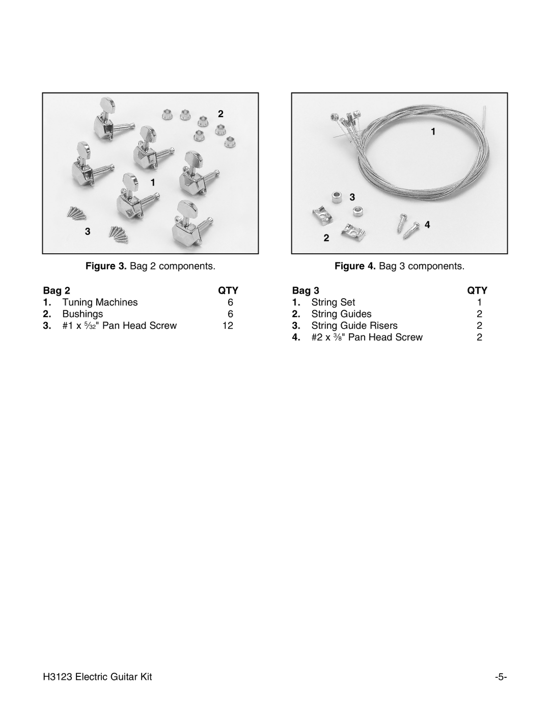 Grizzly H3123 instruction manual Bag 2 components 