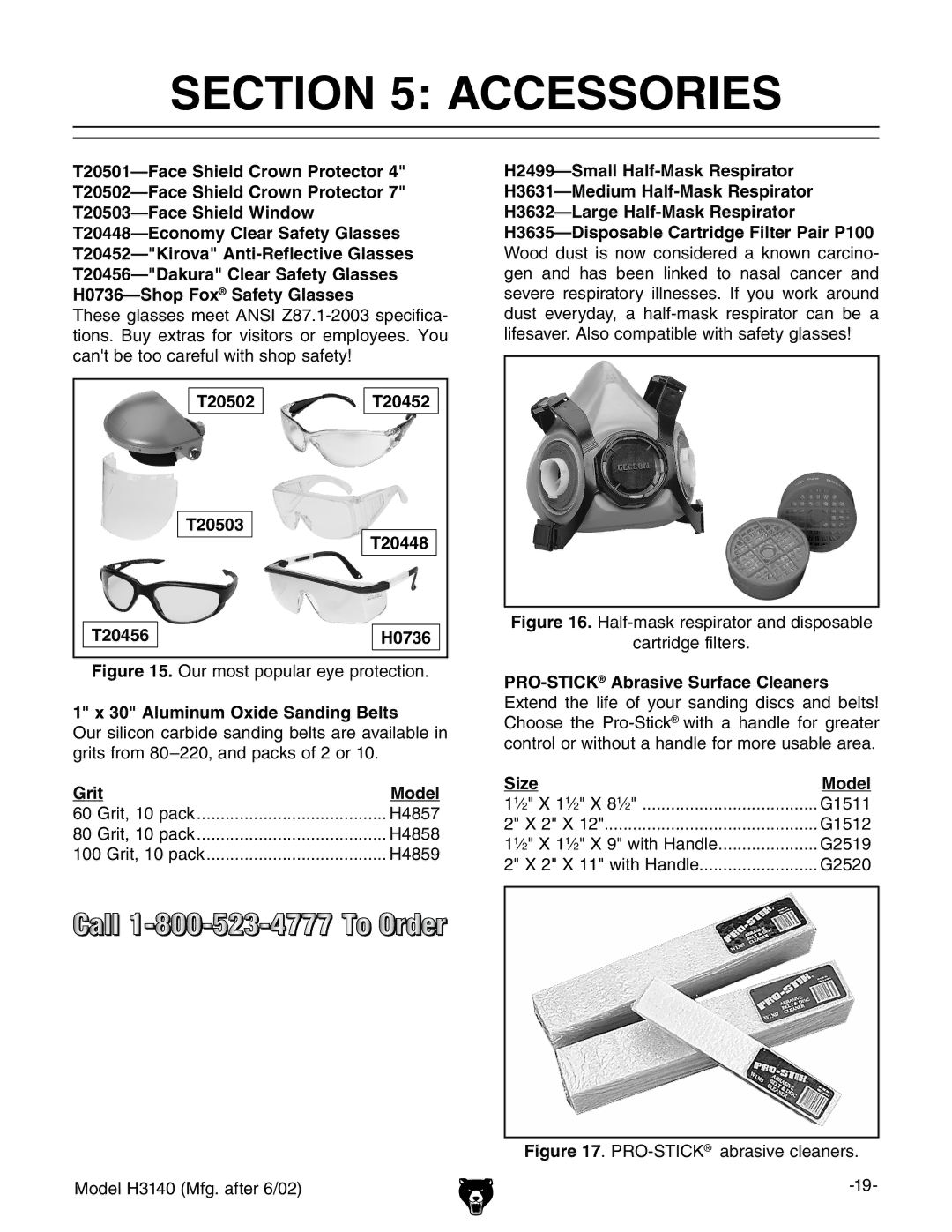 Grizzly H3140 Accessories, T20502 T20452 T20503 T20448 T20456 H0736, Aluminum Oxide Sanding Belts, Grit Model, Size Model 