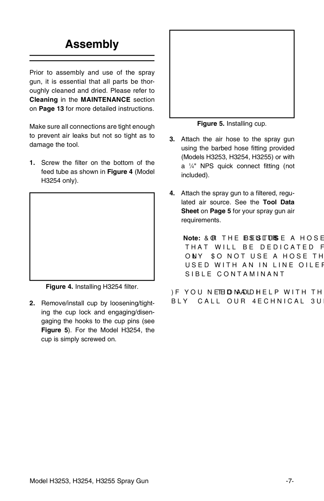 Grizzly H3253 instruction manual Assembly 