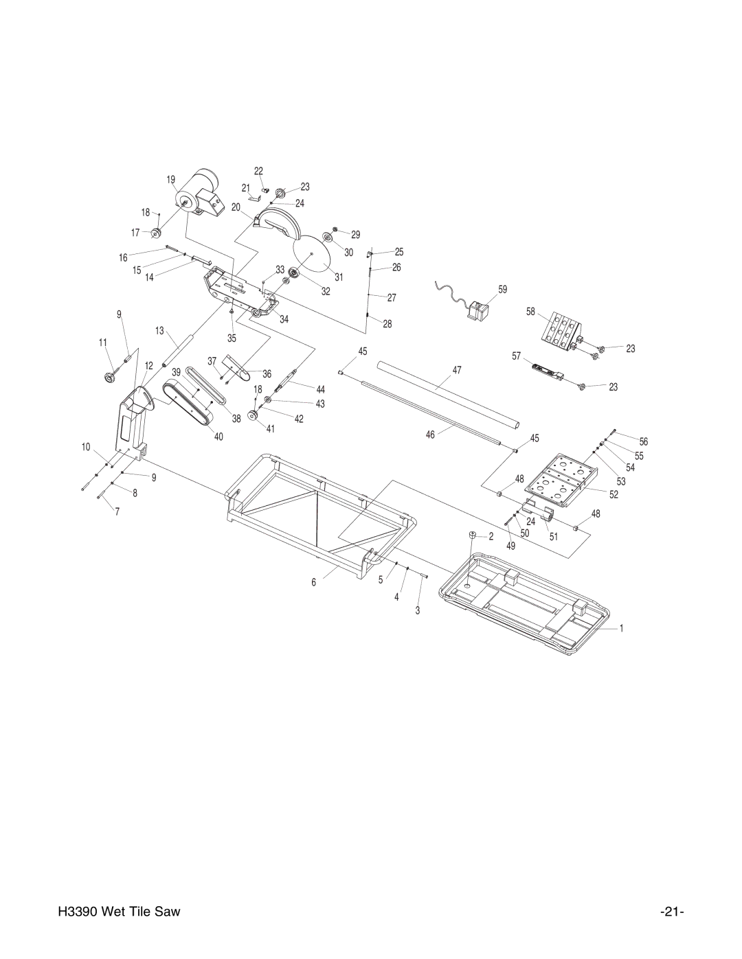 Grizzly instruction manual H3390 Wet Tile Saw 