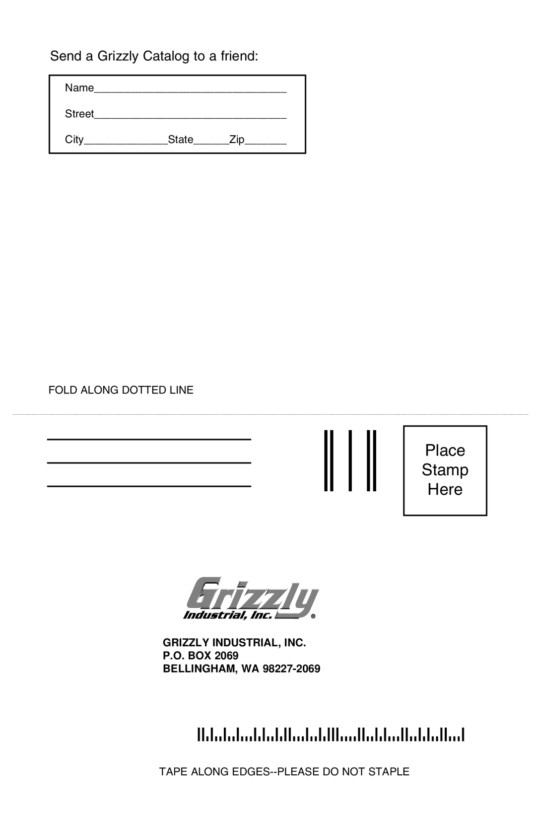 Grizzly H4517, H4518 instruction manual Place Stamp Here 