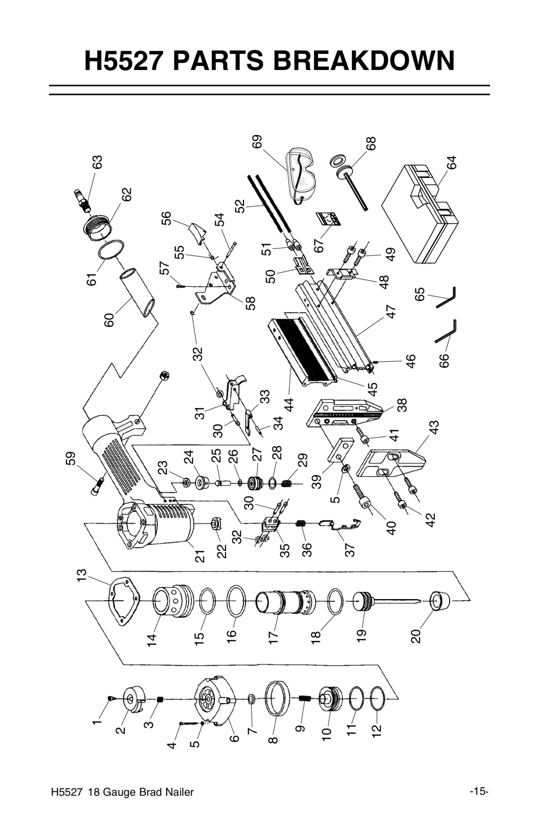 Grizzly H5527 owner manual Breakdown 