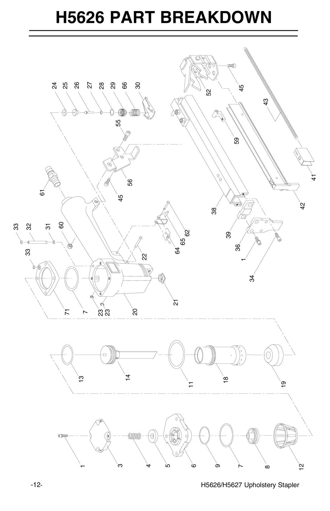 Grizzly H5626/7 instruction manual H5626 Part Breakdown 