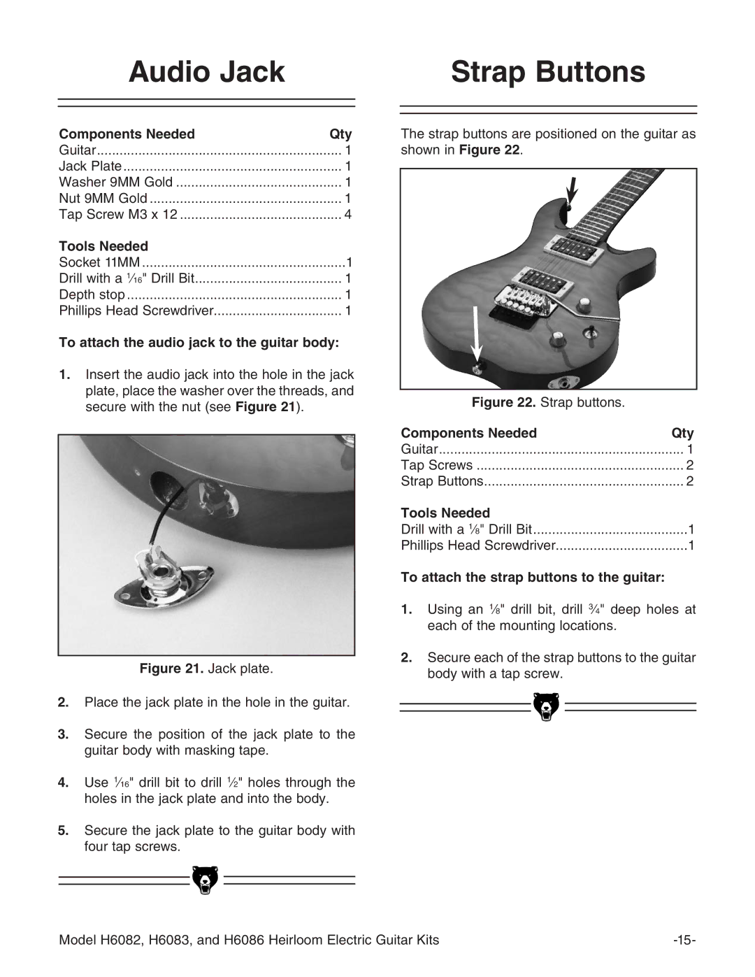 Grizzly H6082 manual Udio *ACK, Igure ?VX`eaViZ# 