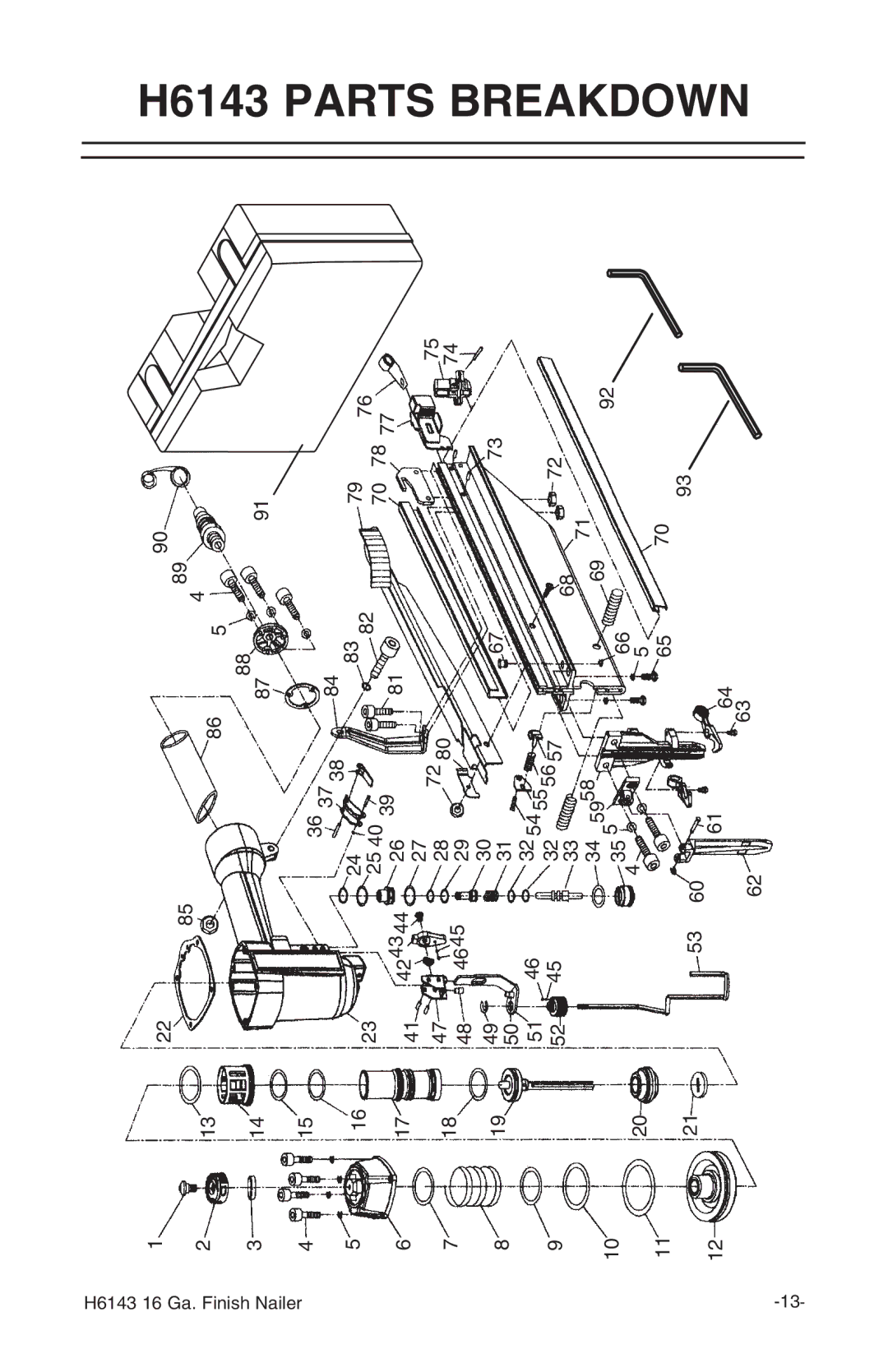 Grizzly instruction manual H6143 Parts Breakdown 