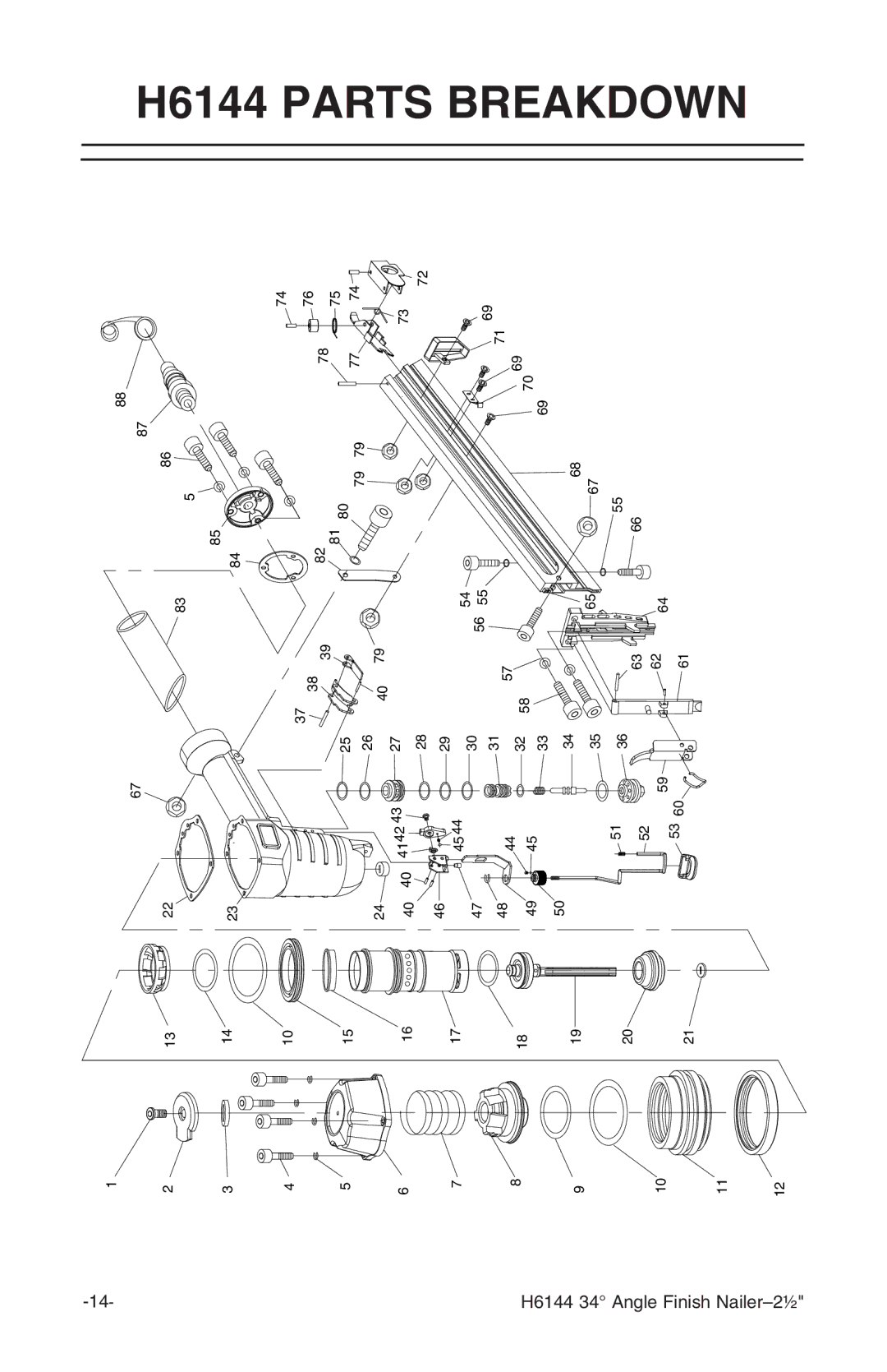 Grizzly instruction manual H6144 Parts Breakdown 