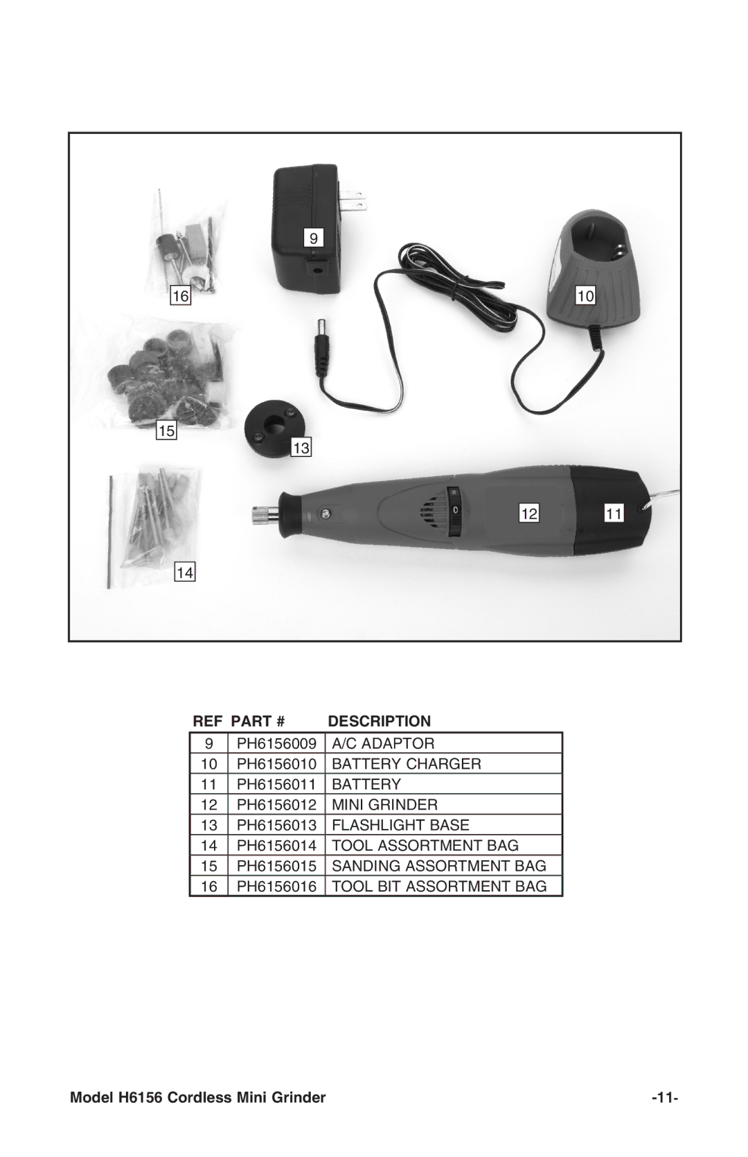 Grizzly H6156 instruction manual Adaptor 