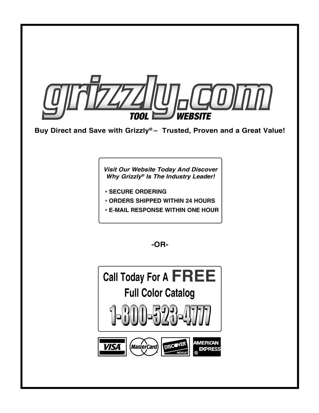 Grizzly H6166 specifications #52% /2$%2, $%23 300%$074.  /523, 2%30/.3%274. /.%./52 