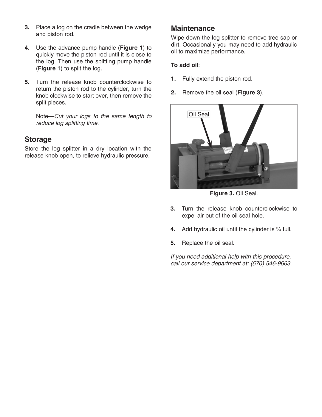 Grizzly H6239 instruction sheet Storage, Maintenance, To add oil, Oil Seal 