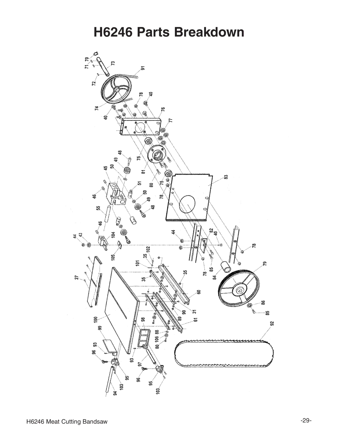 Grizzly instruction manual H6246 Parts Breakdown 