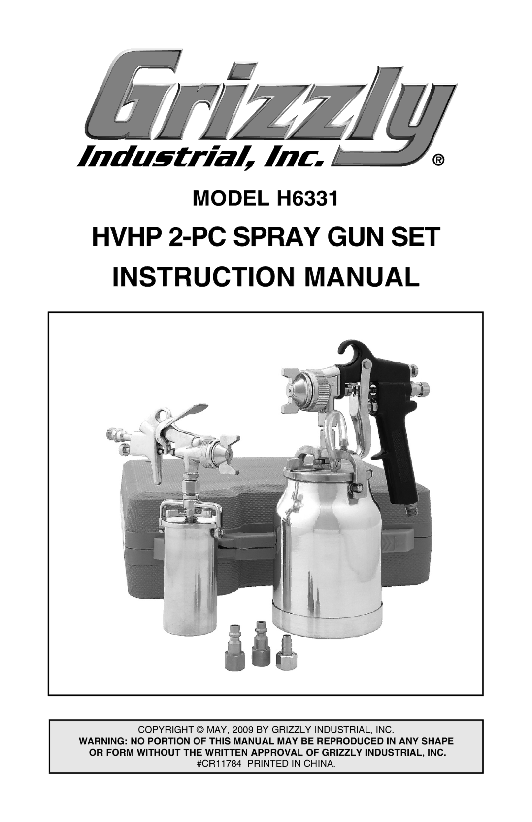 Grizzly H6331 instruction manual Hvhp 2-Pc spray gun SeT 