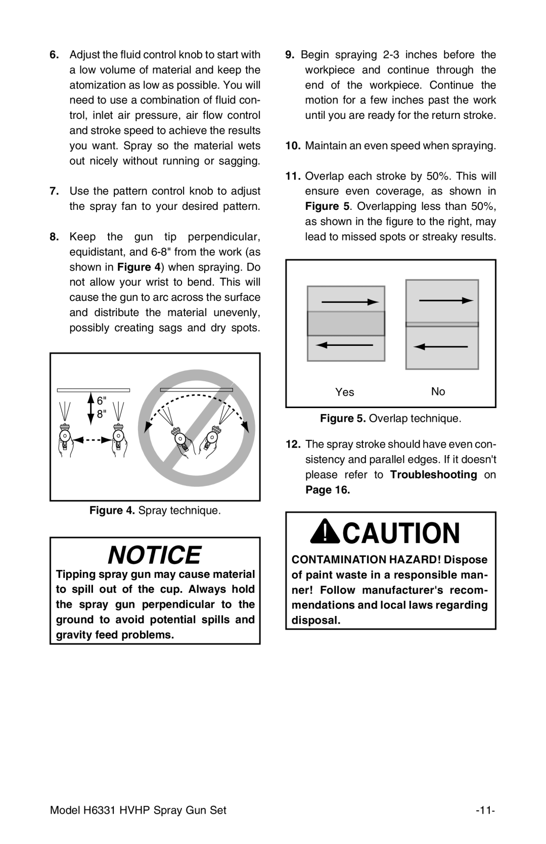 Grizzly H6331 instruction manual Spray technique 