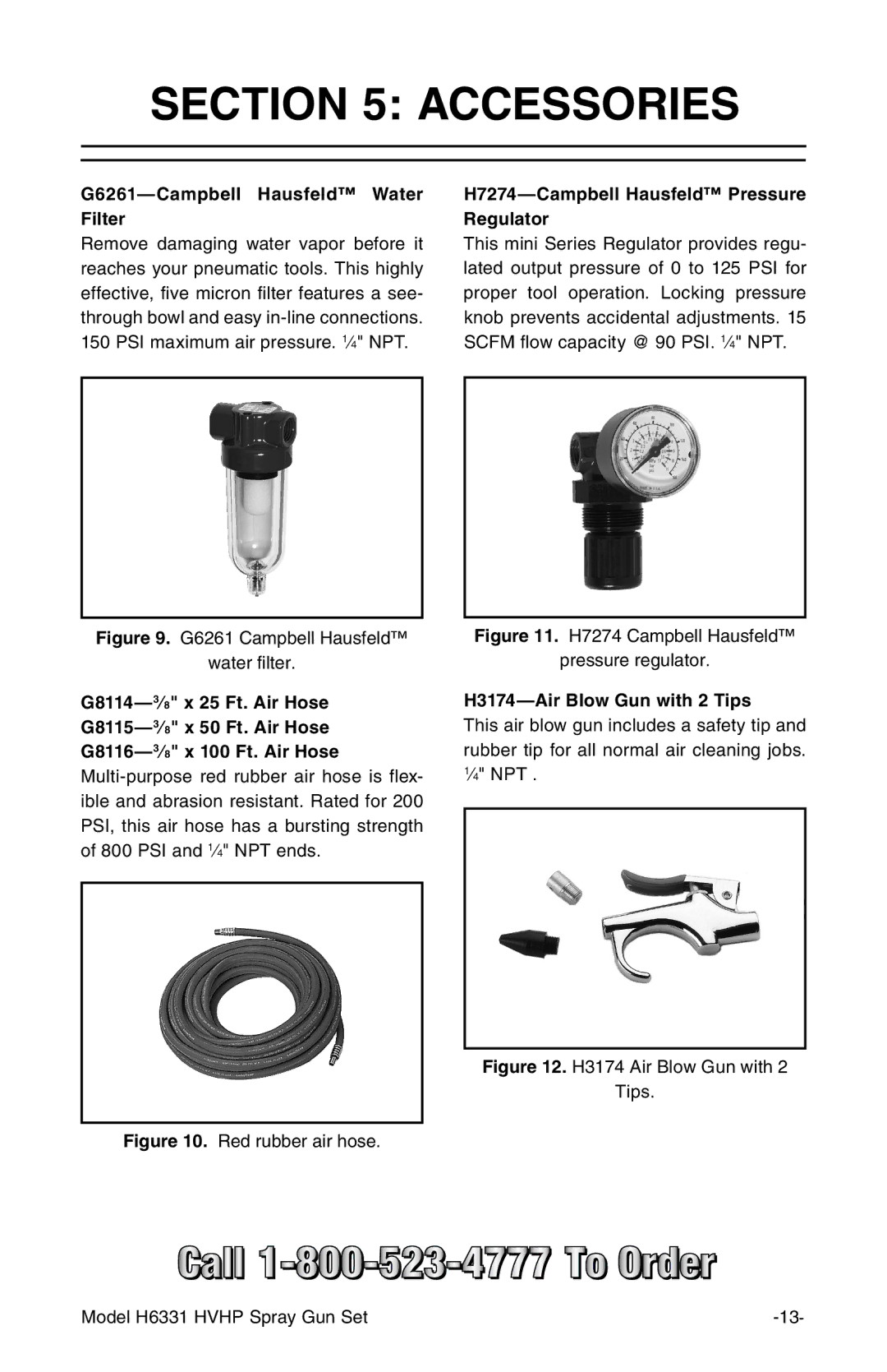 Grizzly H6331 Accessories, G6261-Campbell Hausfeld Water Filter, H7274-Campbell Hausfeld Pressure Regulator 