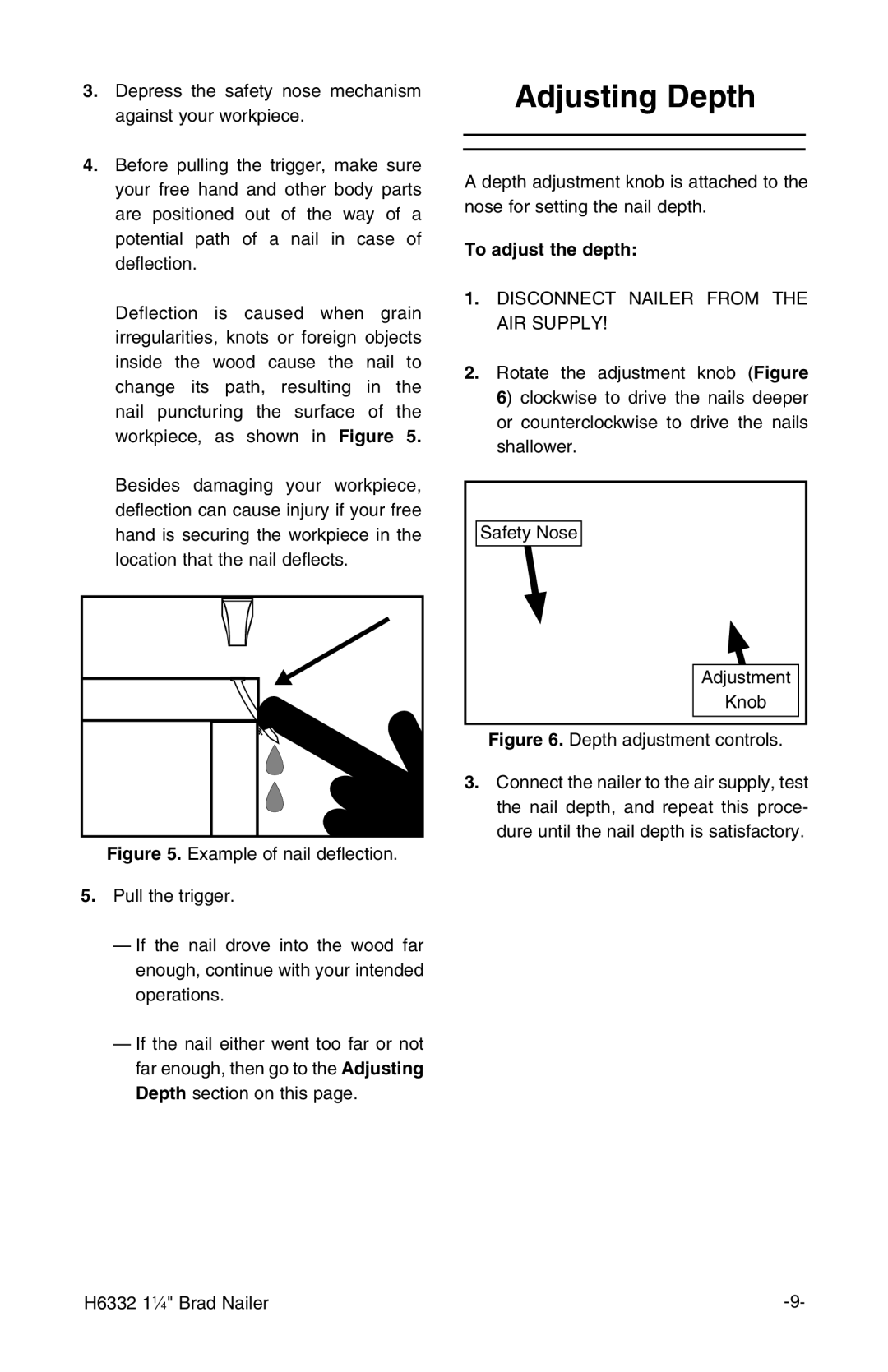 Grizzly H6332 owner manual Adjusting Depth, To adjust the depth 