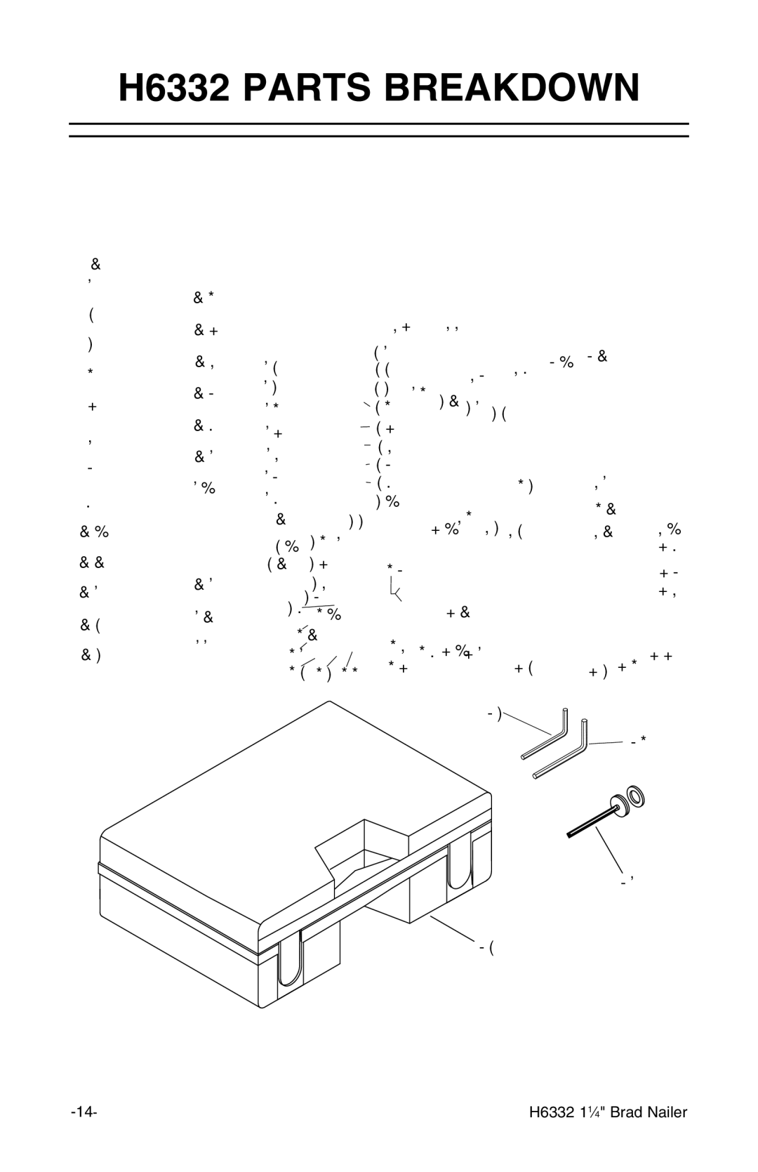 Grizzly owner manual H6332 Parts Breakdown 