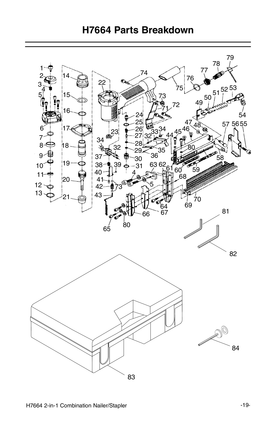 Grizzly instruction manual H7664 Parts Breakdown 