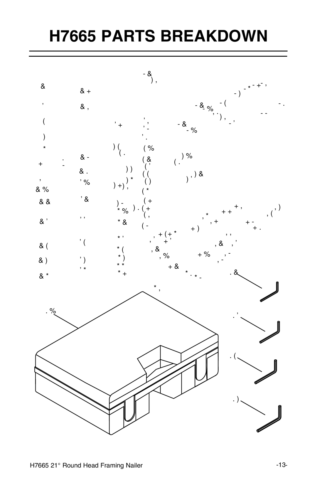 Grizzly instruction manual H7665 Parts Breakdown 