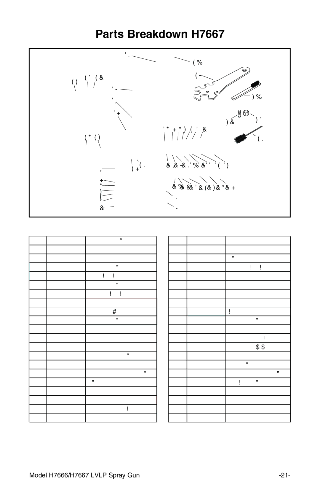 Grizzly H7666 instruction manual Parts Breakdown H7667 