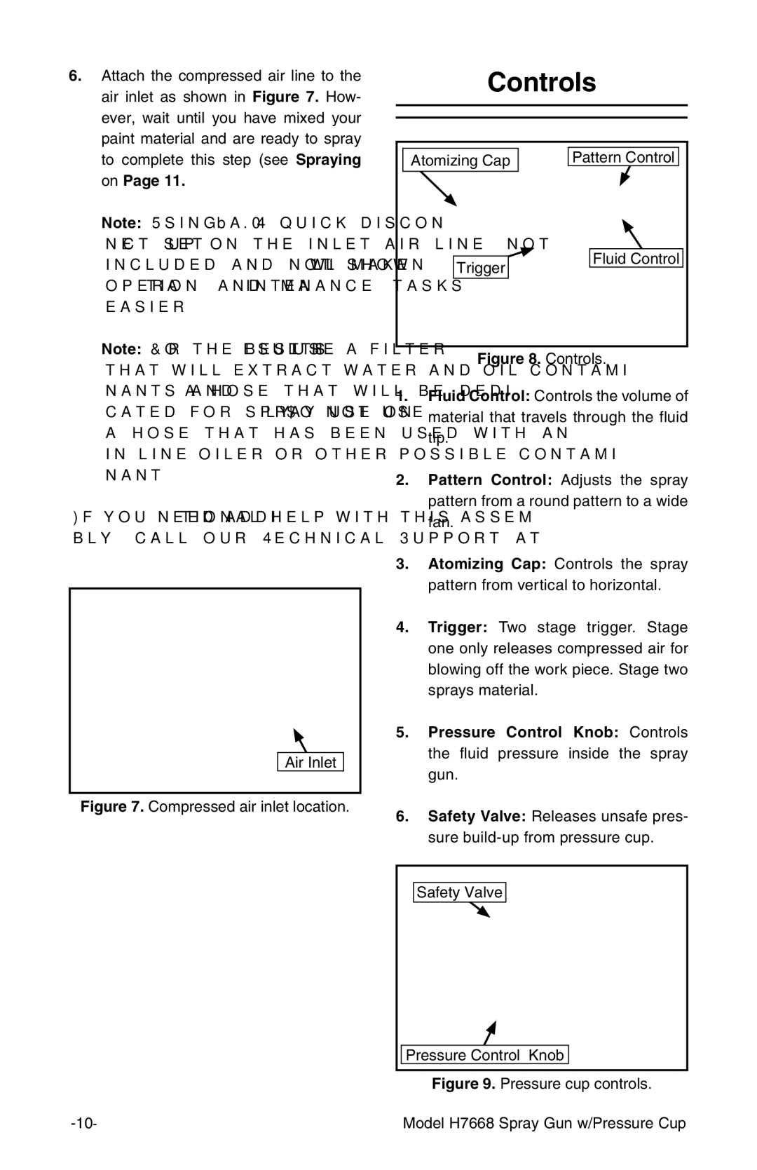 Grizzly H7668 instruction manual Controls 