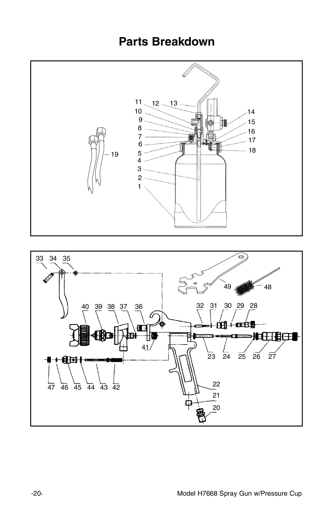 Grizzly H7668 instruction manual Parts Breakdown 