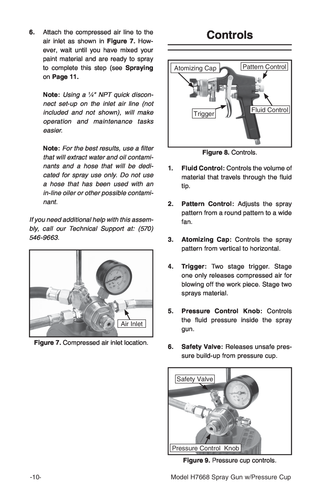 Grizzly H7668 instruction manual Controls 