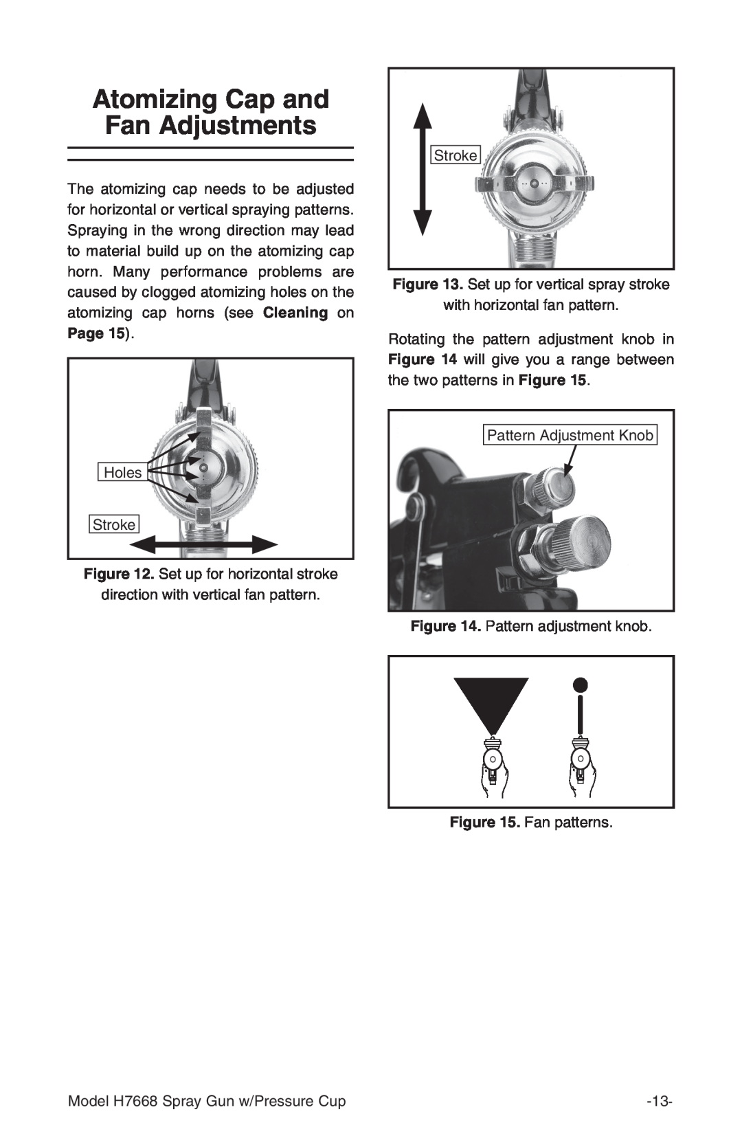 Grizzly H7668 instruction manual Atomizing Cap and Fan Adjustments 