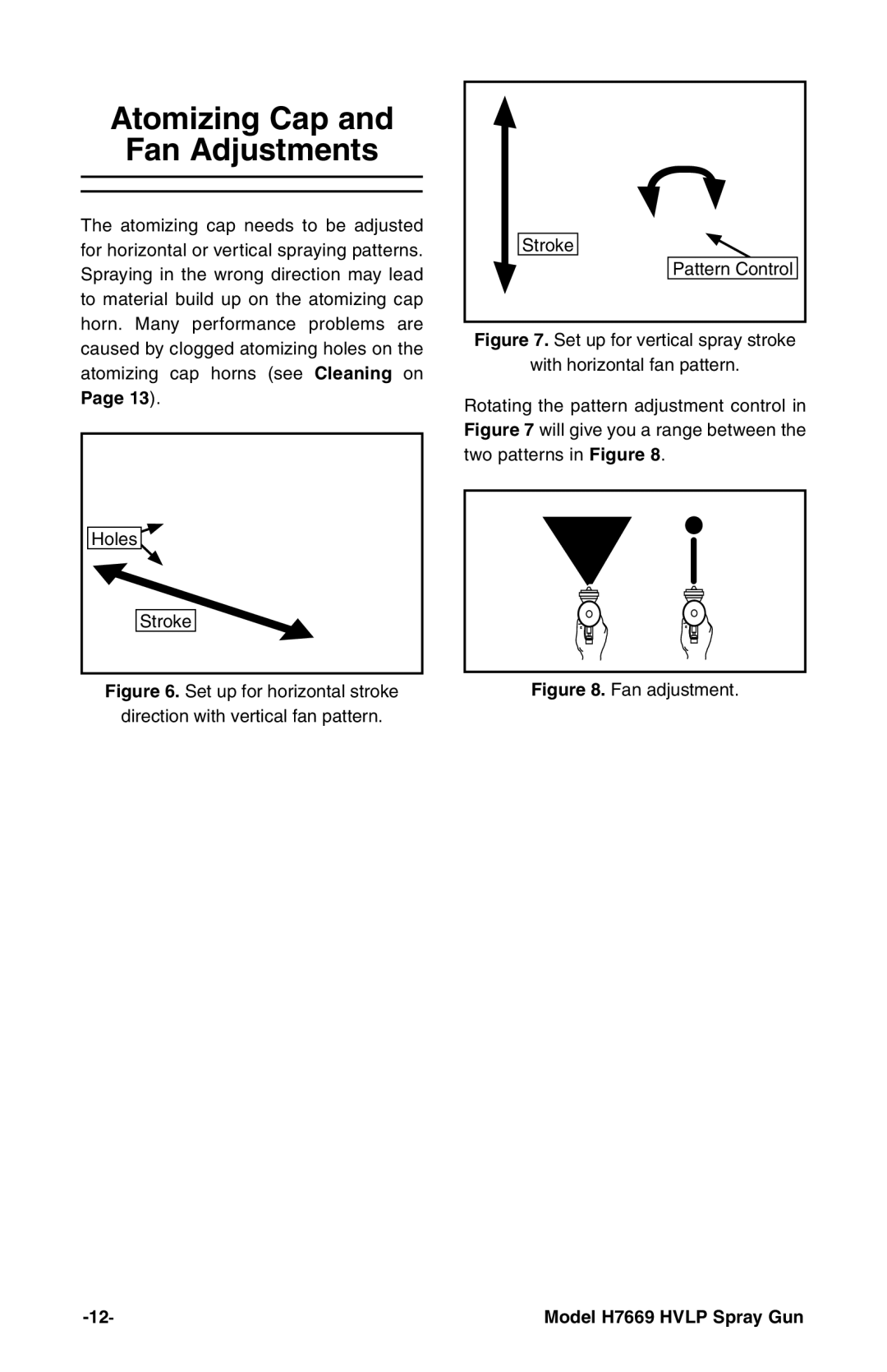 Grizzly H7669 instruction manual Atomizing Cap Fan Adjustments, Fan adjustment 