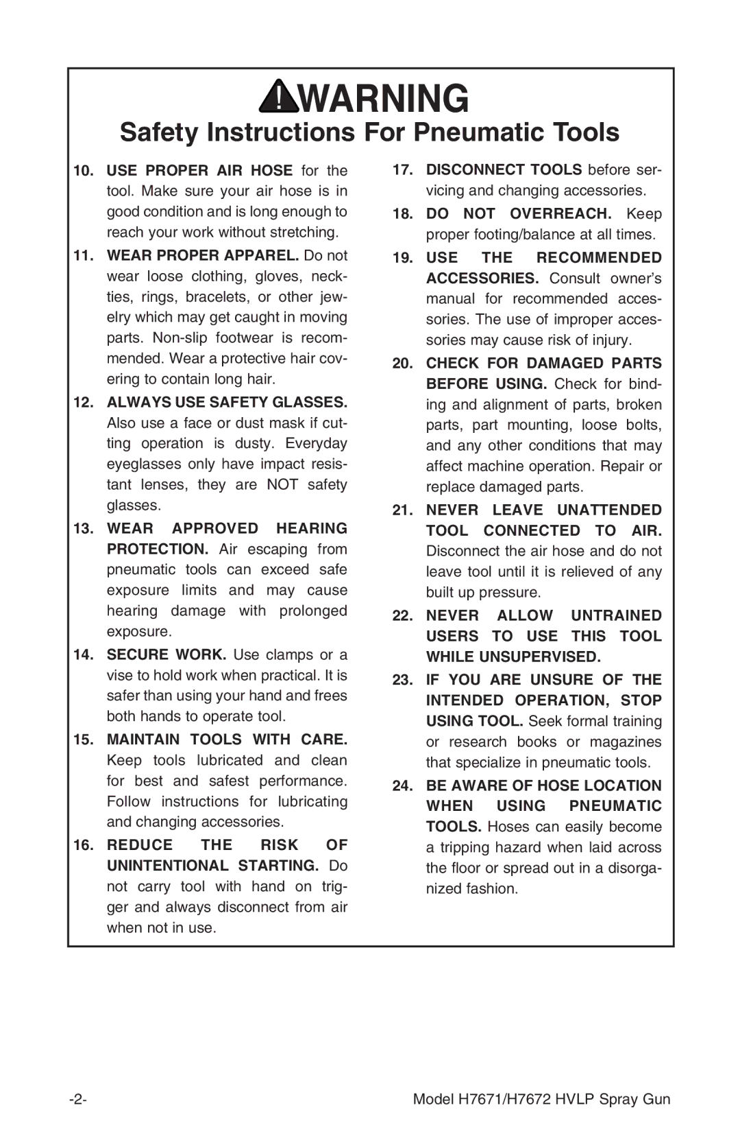 Grizzly H7671, H7672 instruction manual Always USE Safety Glasses 