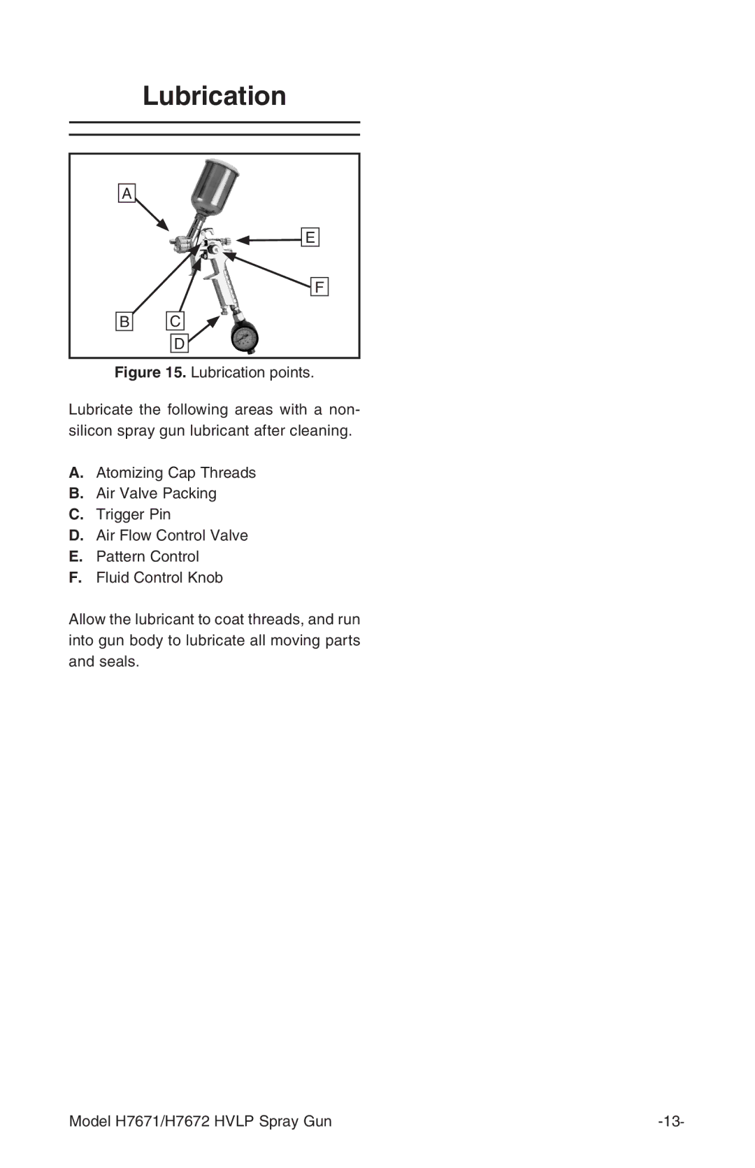 Grizzly H7671 instruction manual Lubrication 