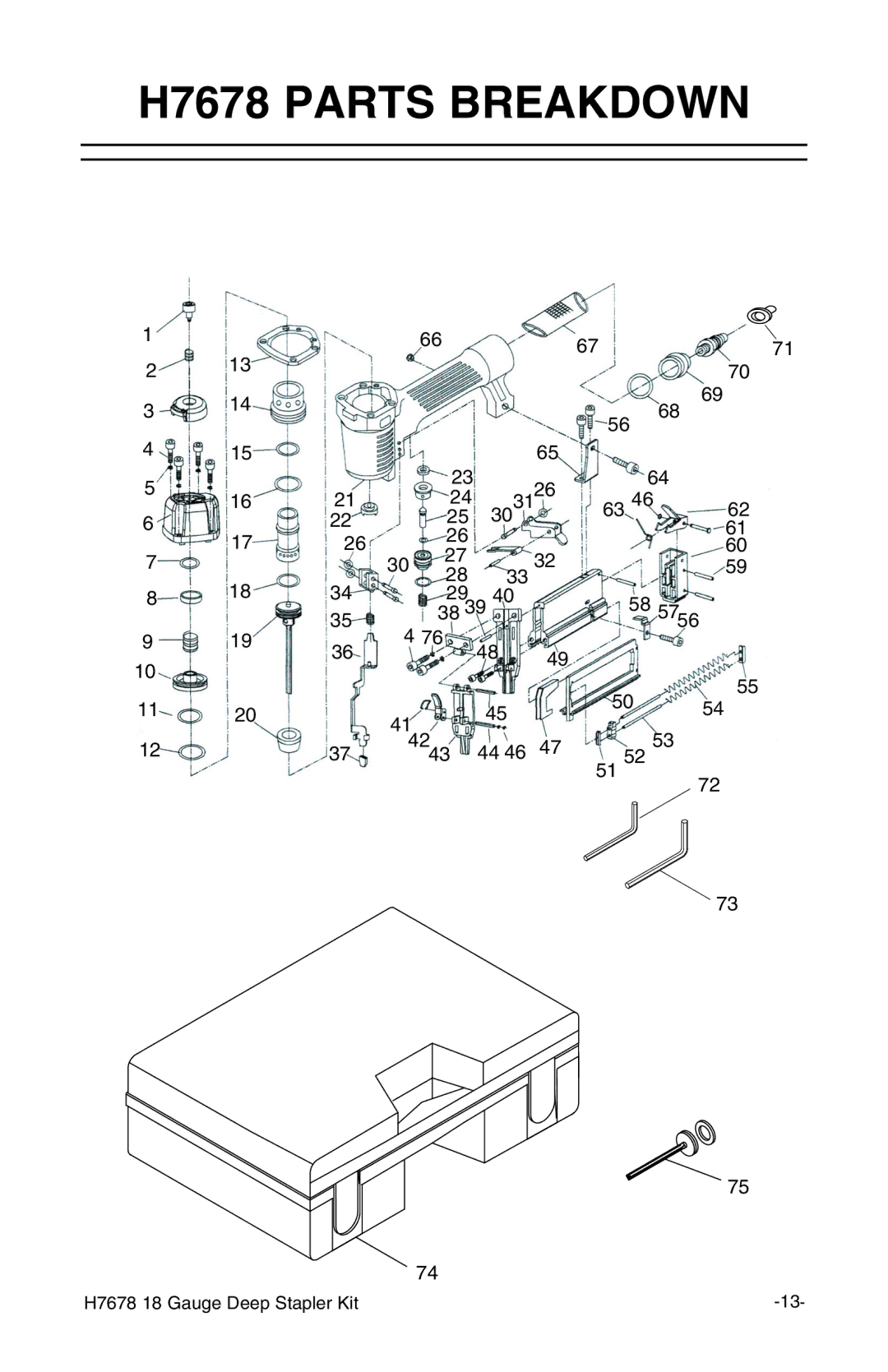 Grizzly instruction manual H7678 Parts Breakdown 